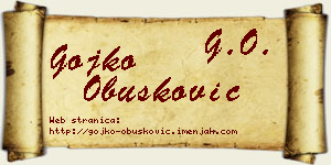 Gojko Obušković vizit kartica